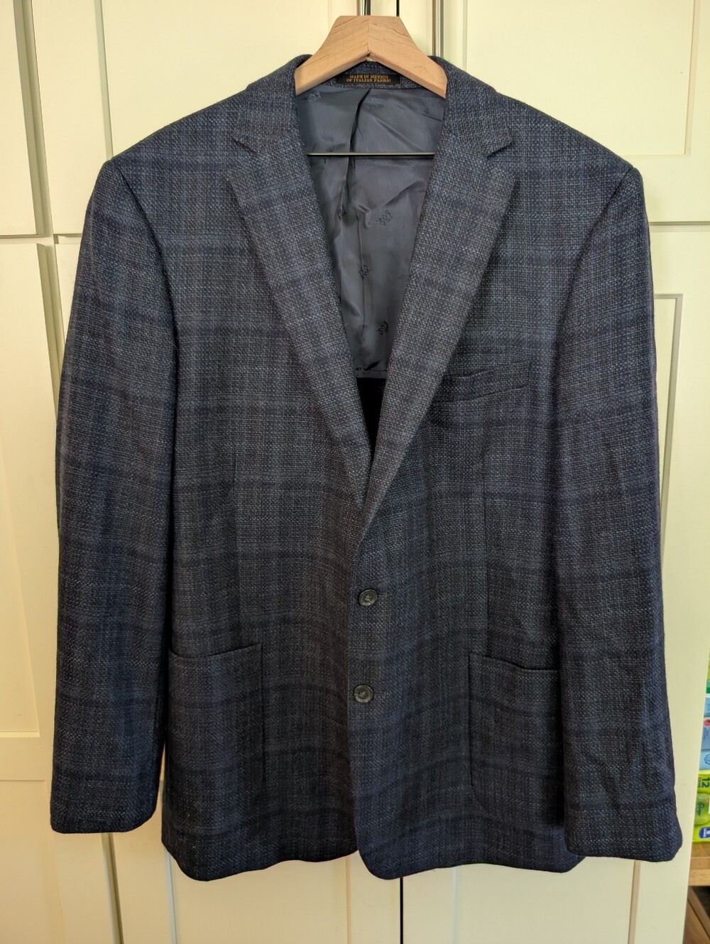 Jos. A. Bank Men's Blue Plaid Blazer - Classic Two-Button Sport Coat